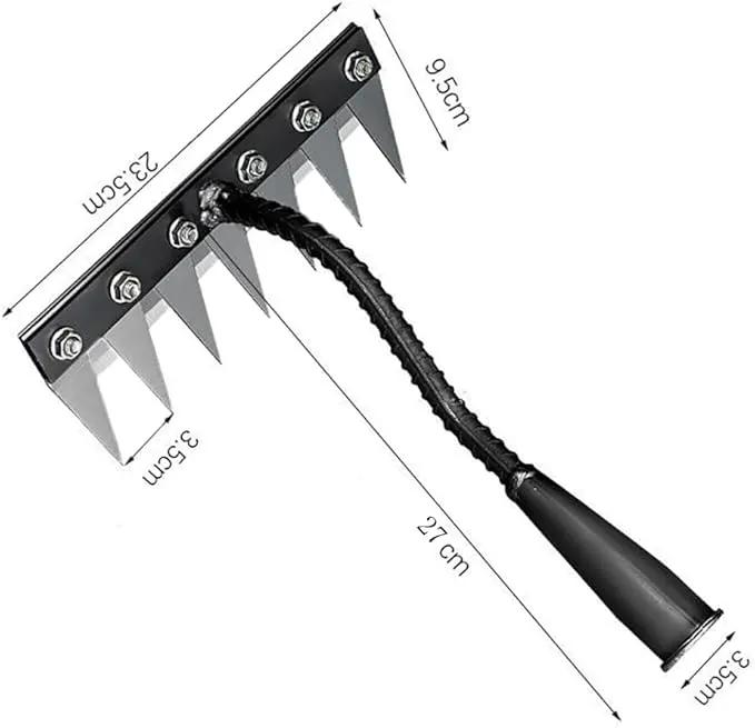 Gardening Hand Weeder Tool,Manual Weeder Tool with Detachable Blades, 4 Sizes High Carbon Steel Dual-Edge Design for Farm Garden Lawn Weed Removal, Soil Cultivation & Root Extraction (7 Tines) by GreenHaven Gardens