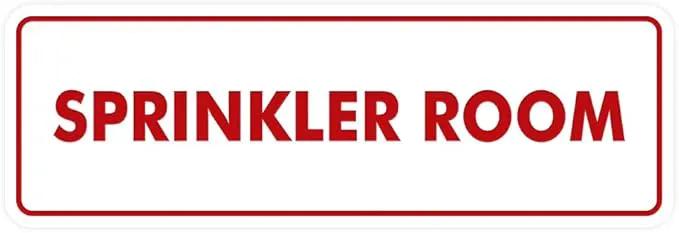 Signs ByLITA Standard Sprinkler Room Sign (White/Red) - Medium by GreenHaven Gardens