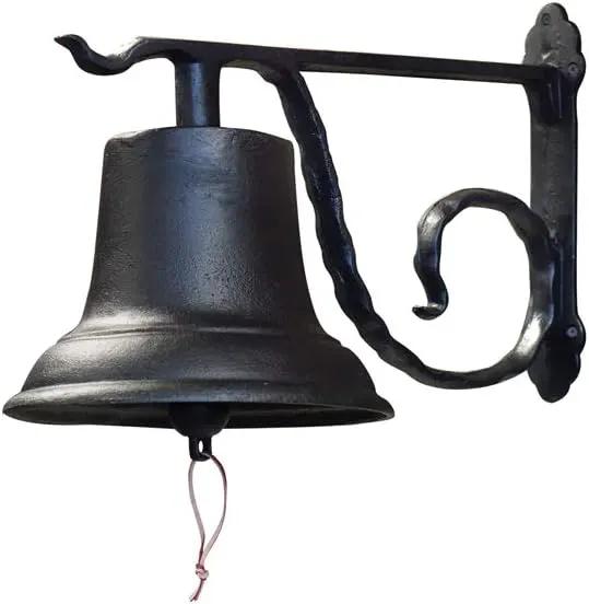 NACH Rustic Cast Iron Doorbell, Medium Door Bells for Homes, Classic Dinner Bell, Black Doorbell, 12.2 x 7.7 x 8.3 Inches, JS-90-096 by GreenHaven Gardens