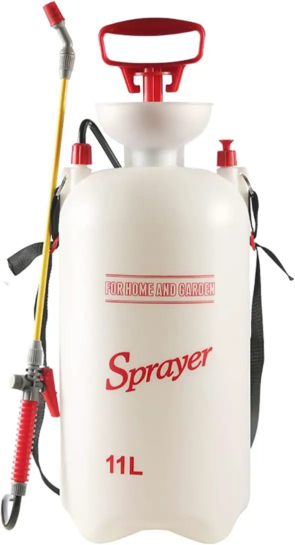 CLICIC 2.9 Gallon (11L) Lawn and Garden Portable Sprayer Pump Pressure Sprayer with Pressure Relief Valve and Adjustable Shoulder Strap for Lawns and Gardens or Cleaning Decks and Cars by GreenHaven Gardens