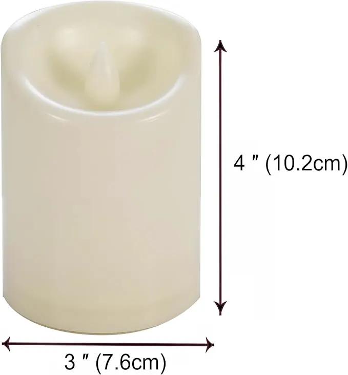 CANDLE CHOICE Waterproof Outdoor Battery Operated Flameless Candles with Timer Flickering Plastic Resin Electric LED Pillar Lights for Lantern Patio Garden Wedding Party Decorations 3x4 Inches 2 Pack by GreenHaven Gardens