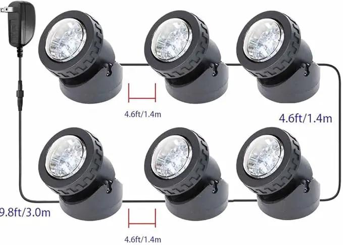 RGB Pond Lights, Underwater LED RGB Colored Fountain Lights IP68 Waterproof Spotlight Timing Adjustable Submersible Spot Lights for Fish Pond Garden Waterfall (Set of 8) by GreenHaven Gardens