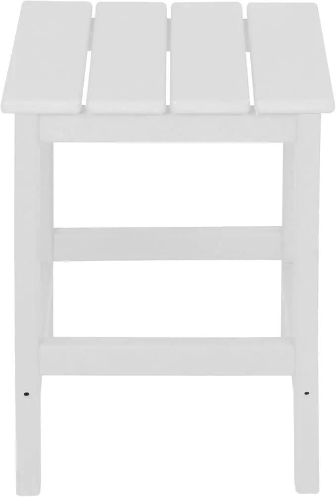 WO Home Furniture Adirondack Chair Table Set of 2 PCS Outdoor Folding Chair w Side Table Weather/UV Resistant for Lawn, Garden, Bon Fire, Balcony (White) by GreenHaven Gardens