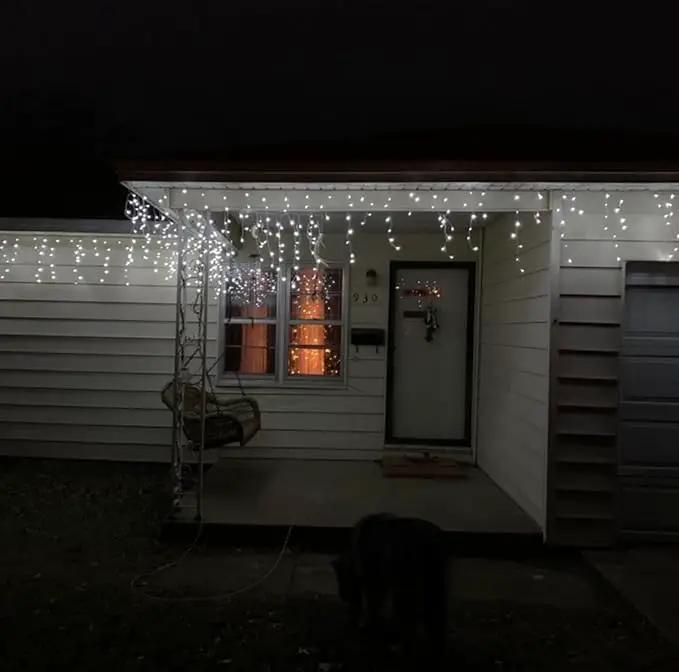 YASENN 300Led Icicle Style String Lights 29.5FT,Update Connectable 8 Lighting Modes with Timer Icicle Lights for Home Garden Outdoor Indoor Eave Decor (Cool White LED White Cable) by GreenHaven Gardens