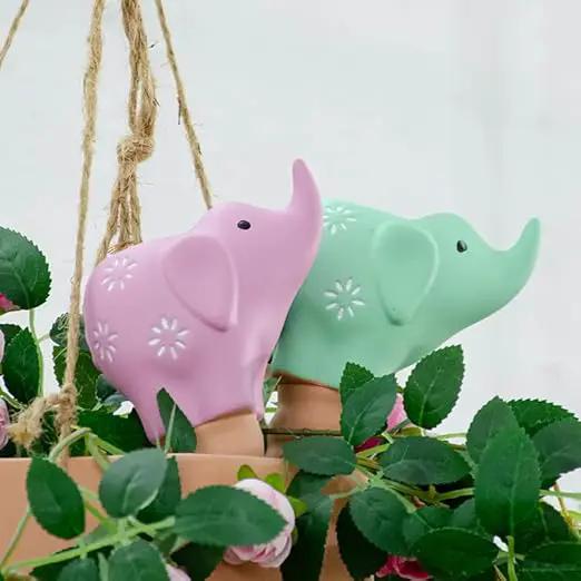 4 Pack Plant Watering Devices, Elephant Shape Terracotta Watering Spikes, Vacation Self Watering Planter Insert, Automatic Plant Waterer for Indoor Outdoor Plants by GreenHaven Gardens