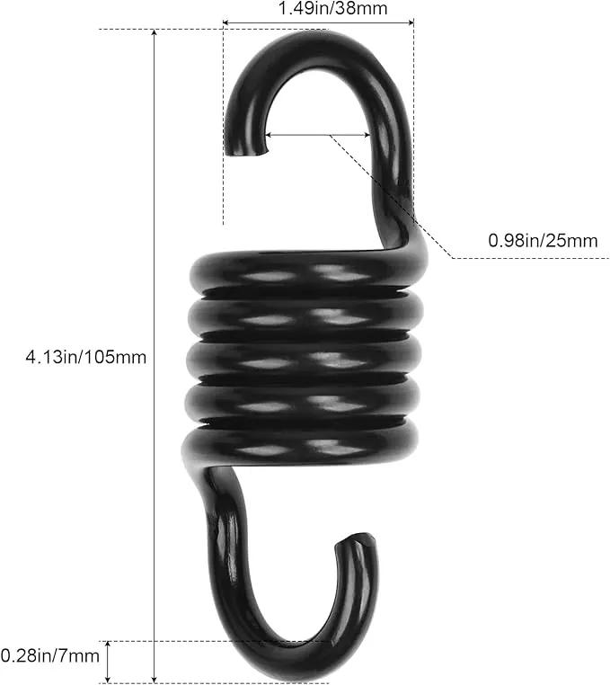 Hammock Spring Swing Hammoch Springs for Hanging Porch Chair 550lbs Weight Capacity,Black by GreenHaven Gardens