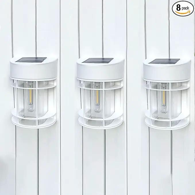 Solar Fence Lights, 8 Pack Deck Light Solar Powered, Waterproof Solar Outdoor Lights Decorative for Garden Backyard Fence Post Patio, White by GreenHaven Gardens