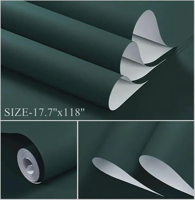 Dimoon 393''x17.7'' Green Peel and Stick Wallpaper Contact Paper Modern Self Adhesive Wall Paper Removable Renter Friendly Textured Solid Color Shelf Cabinet Vinyl Roll (393''x17.7'',Palegreen) by GreenHaven Gardens
