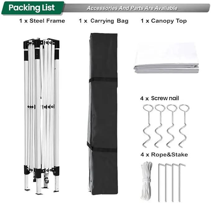 10x10ft Pop Up Canopy Tent,Heavy Duty Waterproof Folding Tent for Camping Parties Events Parties,Outdoor Canopy,Portable Sun Shelter,3 Adjustable Height(White) by GreenHaven Gardens