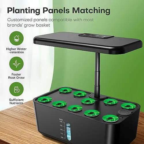 Ahopegarden Indoor Garden Hydroponics Growing System: 10 Pods Plant Germination Kit Aeroponic Herb Vegetable Growth Lamp Countertop with LED Grow Light - Hydrophonic Planter Grower Harvest Lettuce by GreenHaven Gardens