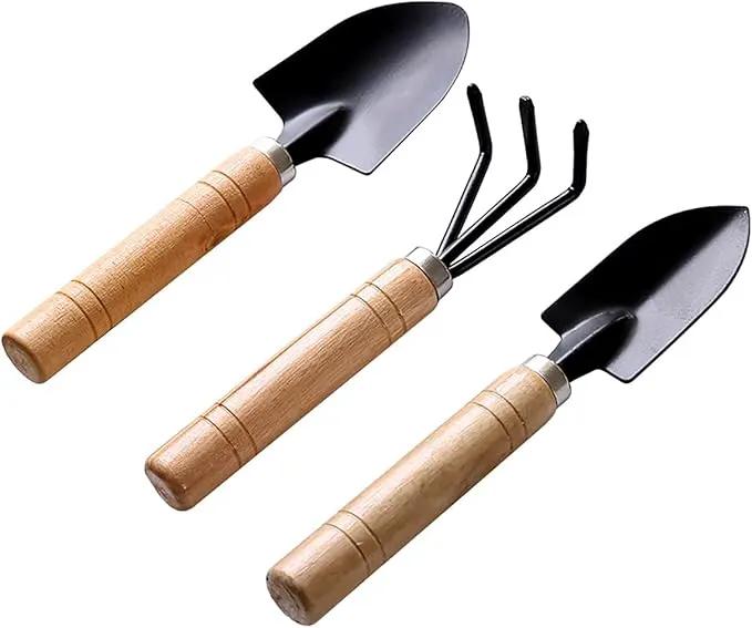Garden Tools Set-Garden Rake Trowel, Small Succulent Plant Transplant Trowel Set,3 Piece Mini Premium Gardening Hand Kit,1 Narrow Shovel,1 Wide Shovel and 1 Garden Tools Set Gift for Older and Kids by GreenHaven Gardens