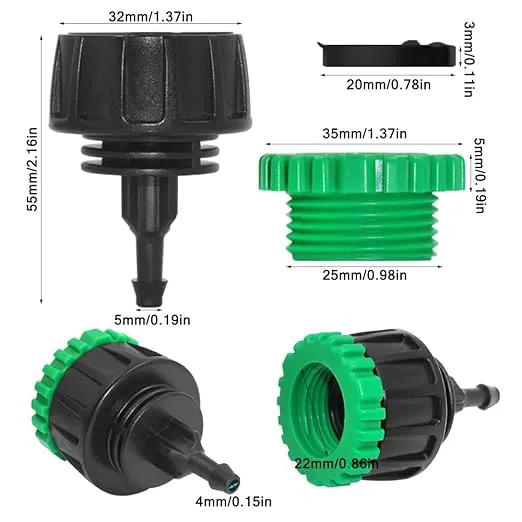 5 Pack Drip Irrigation Tubing Connectors,DanziX 1/4 Inch Drip Irrigation Tubing x 3/4 or G2/1 FHT Faucet Adapter,1/4 Inch Drip Irrigation Garden Hose Adapter by GreenHaven Gardens