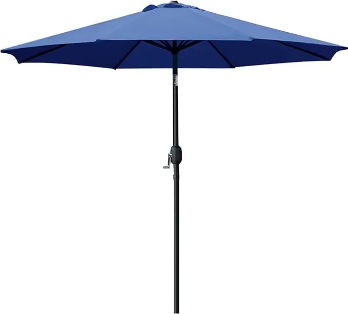 Sunnyglade 9' Patio Umbrella Outdoor Table Umbrella with 8 Sturdy Ribs (Navy Blue) by GreenHaven Gardens