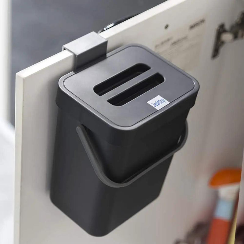Compost Bin for Kitchen Countertop Under Sink,Bathroom Hanging Small Trash Can with Lid,Mountable Food Waste Bucket,1.3 Gal/5 L Series,Black by GreenHaven Gardens
