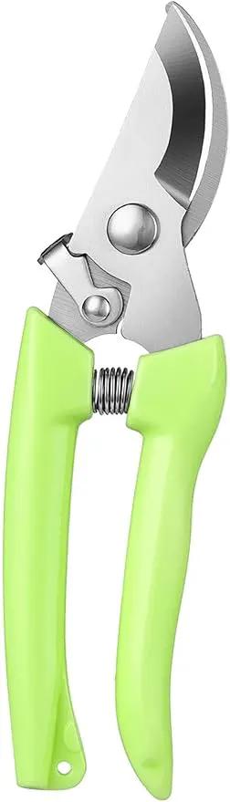Garden Flower Shears Pruning Shears 6.9 inches Scissors Heavy Duty Plant Scissors for Cutting Flowers, Trimming Plants, Bonsai, Fruits Picking (Green Handle) by GreenHaven Gardens