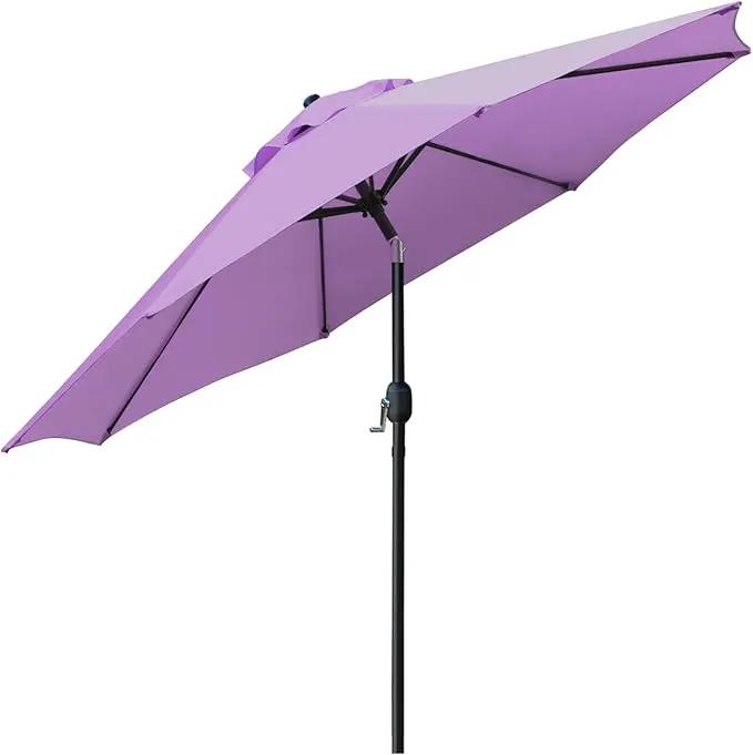 Sunnyglade 9' Patio Umbrella Outdoor Table Umbrella with 8 Sturdy Ribs（Purple） by GreenHaven Gardens