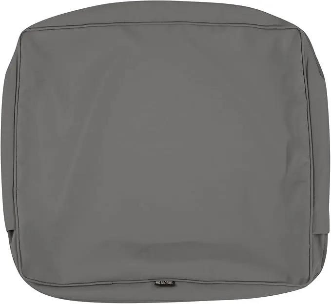 Classic Accessories Montlake Water-Resistant 23 x 20 x 4 Inch Patio Lounge Back Cushion, Light Charcoal Grey, Outdoor Loveseat Cushions by GreenHaven Gardens