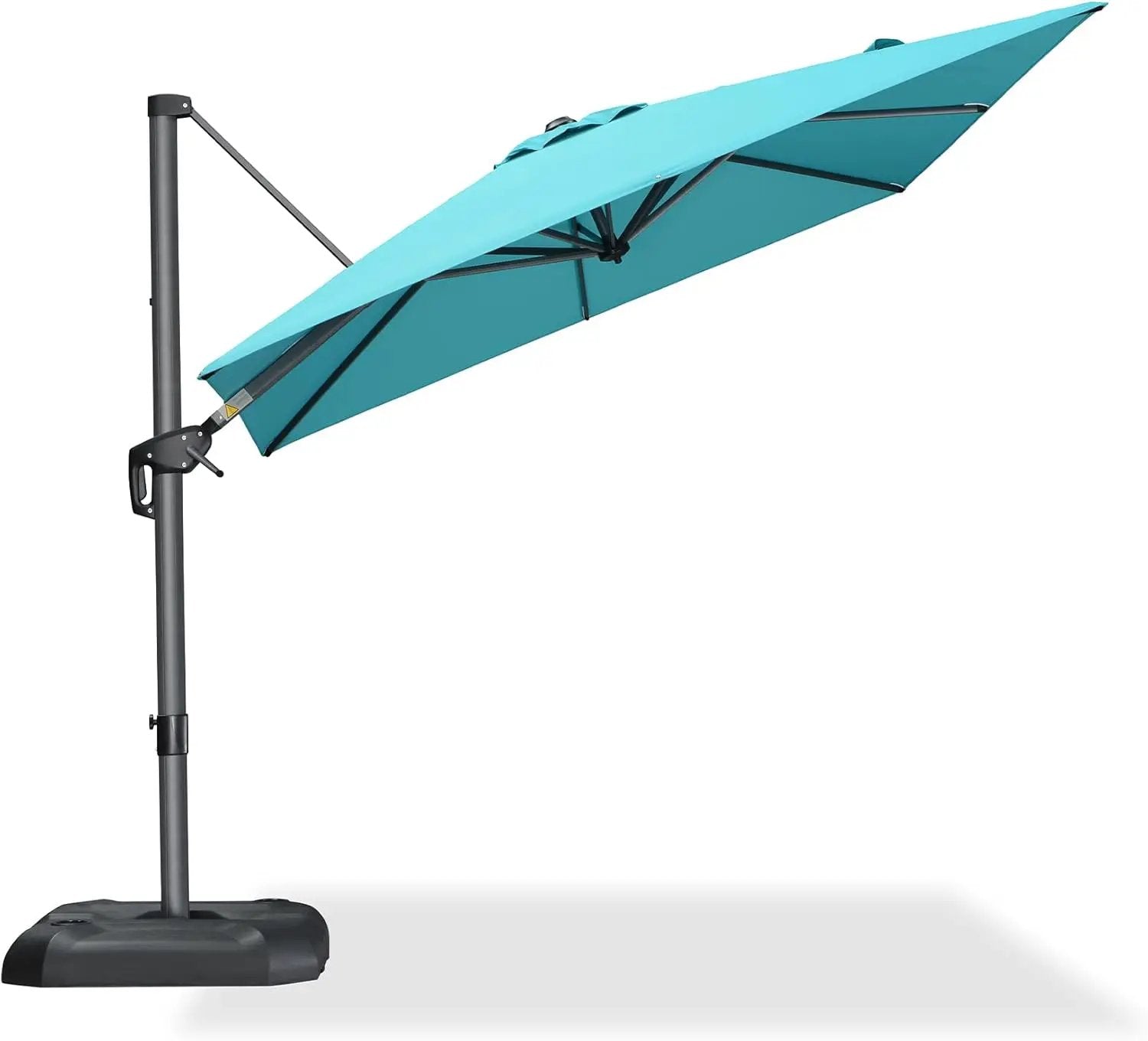 PURPLE LEAF 8 Feet Patio Umbrella Outdoor Cantilever Square Umbrella Aluminum Offset Umbrella with 360-degree Rotation for Garden Deck Pool Patio, Turquoise Blue by GreenHaven Gardens