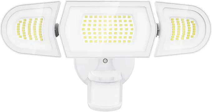 Olafus 100W LED Security Light Motion Sensor Outdoor Light, Motion Flood Light Dusk to Dawn, 9000LM Super Bright 6500K Exterior Motion Detector Floodlight for Garage Yard Porch Eave IP65, White by GreenHaven Gardens