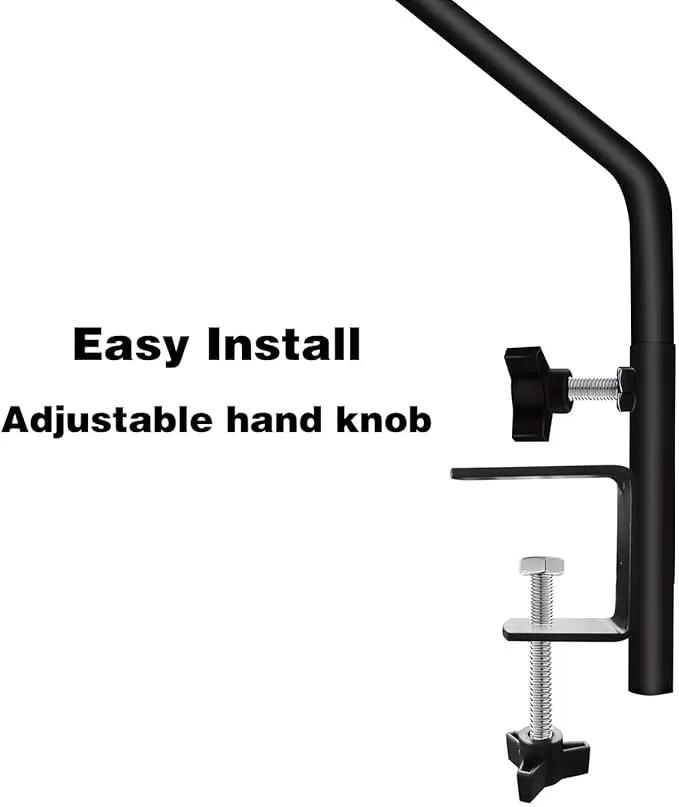ERYTLLY Heavy Duty Deck Hook, Extensible and Adjustable Deck Hook with 2" Non Slip Horizontal Clamp for Hanging Bird Feeder, Plants, Suet Baskets,Wind Chimes,Lanterns and More by GreenHaven Gardens