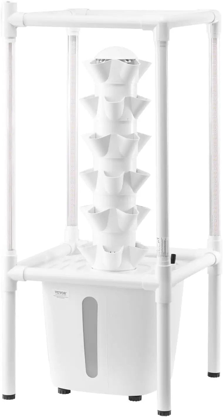 VEVOR Hydroponic Growing System with Grow Light, 30 Pods Vertical 6 Tiers Hydroponic Tower, Home Hydronic Garden with Water Pump, Plants Germination Kit for Indoor Herbs, Fruits and Vegetables by GreenHaven Gardens