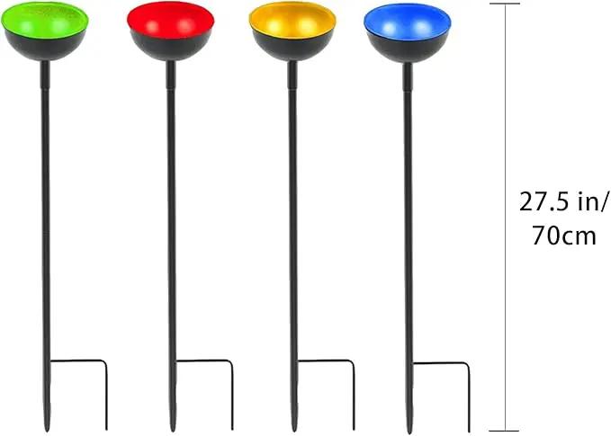 HLMOptimo 2 Packs/4 Packs Bee Watering Stations, Bee Cups for Garden, Bee Butterfly Water Station Bee Waterer, Metal Garden Stakes for Outdoor Garden Courtyard Decor (Yellow Blue Red and Green) by GreenHaven Gardens