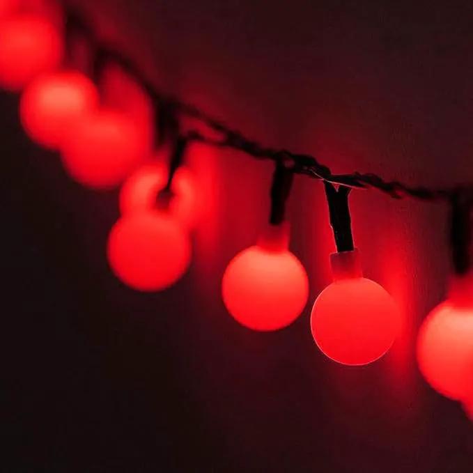 Globe Ball Fairy Lights, 50 LEDs 23ft/7M Solar Led Globe String Lights Waterproof with Two Lighting Modes for Garden Outdoor Party Christmas Decoration (Red) by GreenHaven Gardens