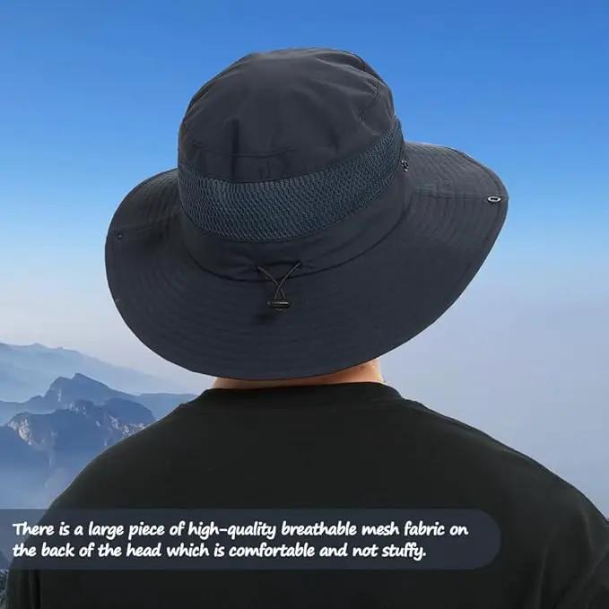 Fishing Hat, UPF50+ Wide Brim Sun Hat for Men Women, UV Protection Hiking Beach Bucket Hats Summer Safari Hat by GreenHaven Gardens