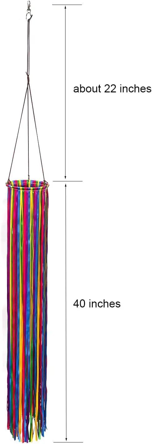 Satin Ribbon Windsock Streamer, Outdoor Decorations for Your Patio, Garden, Yard, Dock and Camper, 60-Inch by GreenHaven Gardens