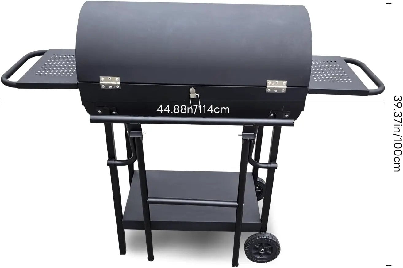 Charcoal Grill - Charcoal Barrel Grill with side shelf, Large Stainless Steel BBQ Grill suitable for outdoor camping,backyards, and patios (Extra Large) by GreenHaven Gardens