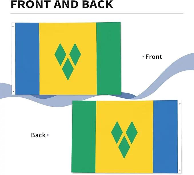 Saint Vincent and the Grenadines Flag Garden Yard House 2x3 ft Flags Double Sided Print Banner Indoor Outdoor Party Home Decorations for Boat Dorm House Balcony by GreenHaven Gardens