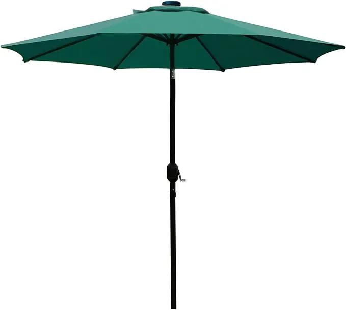 Sunnyglade 9' Patio Umbrella Outdoor Table Umbrella with 8 Sturdy Ribs (Dark Green) by GreenHaven Gardens