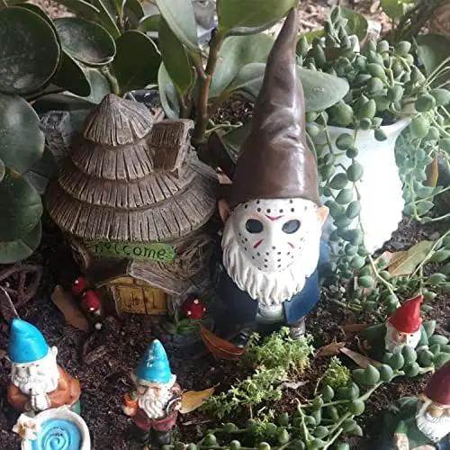 Garden Gnomes Christmas Table Decor Horror Decor Bookshelf Decor Halloween Decorations Gift - Brown by GreenHaven Gardens