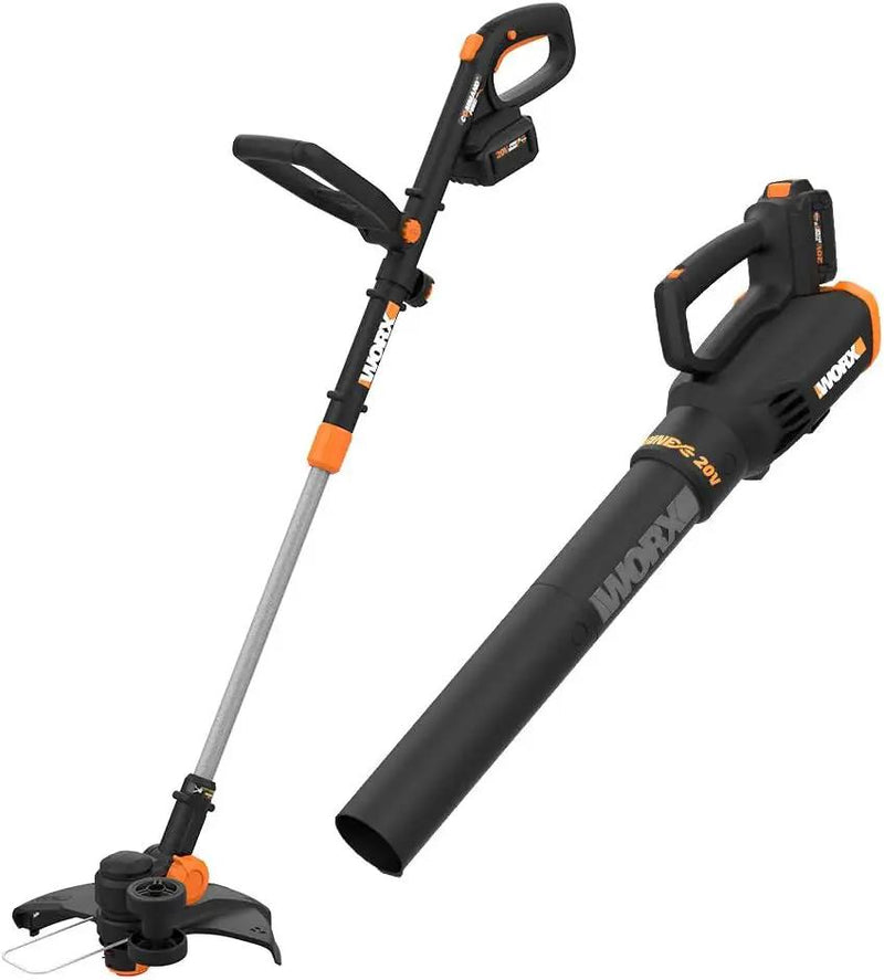 WORX 20V GT Revolution 12" 4.0Ah Cordless String Trimmer & Turbine Leaf Blower Power Share Combo Kit - WG930.3 (Batteries & Charger Included) by GreenHaven Gardens