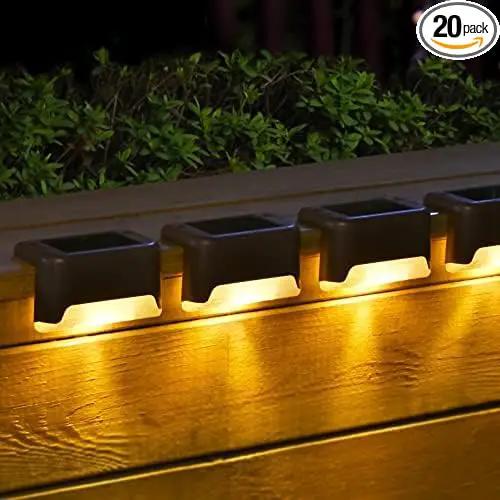 SOLPEX 20 Pack Solar Deck Lights Outdoor, Waterproof Led Lights for Outdoor Stairs, Step, Fence, Yard, Patio, and Pathway(Warm White) by GreenHaven Gardens