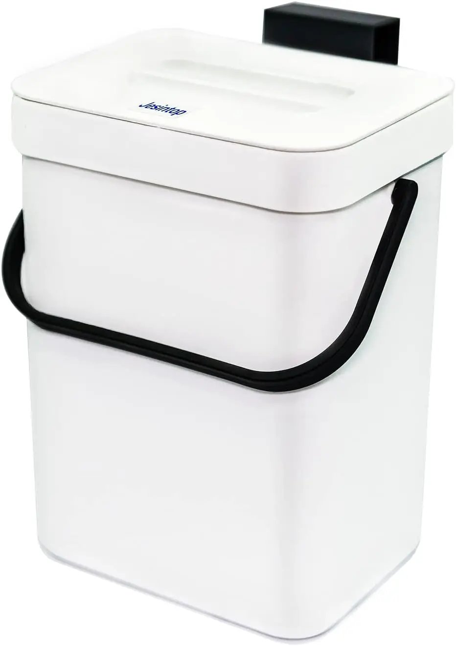 Kitchen Compost Bin Indoor for Counter Top,Hanging Small Trash Can with Lid,Food Waste Bin,Mountable Compost Busket 1.3 Gal/5 L Series,White by GreenHaven Gardens
