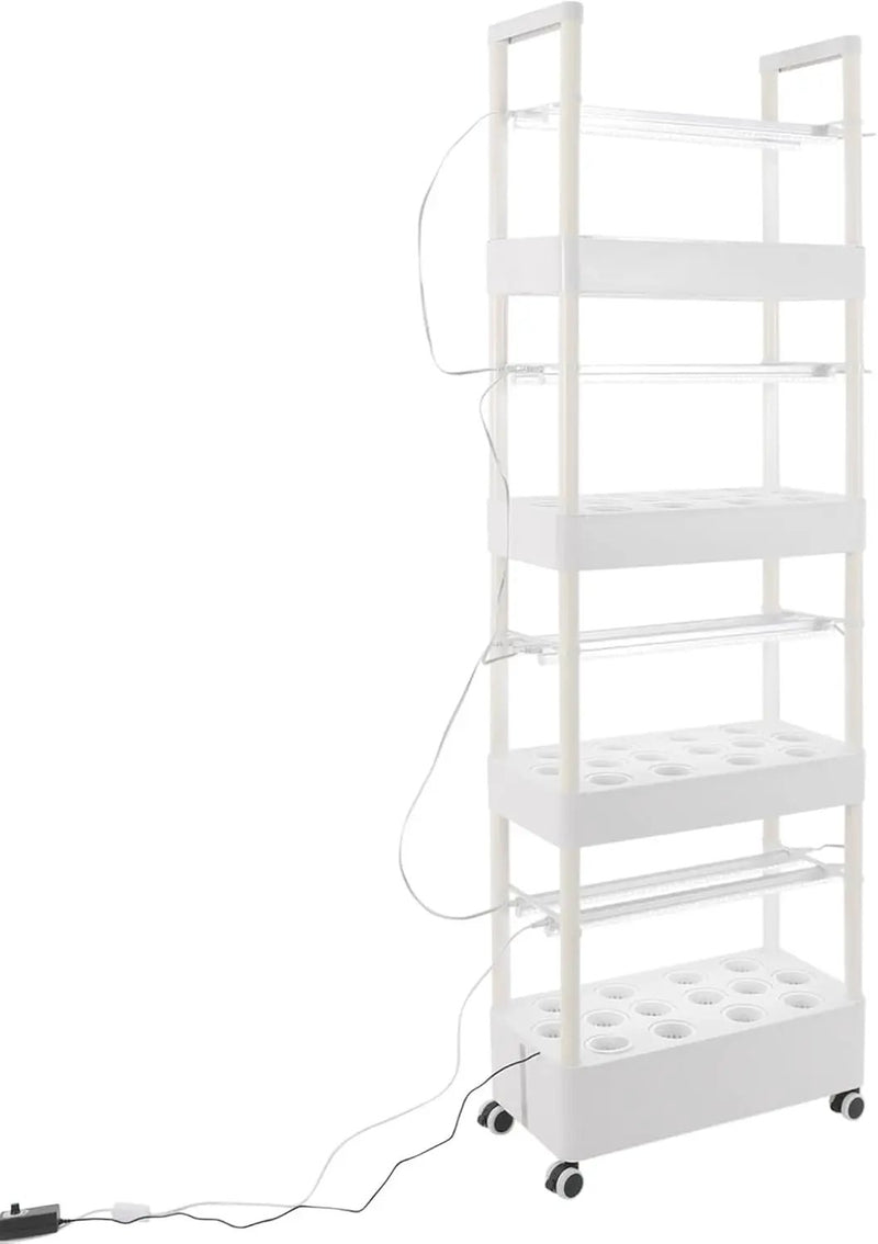 Hydroponic Growing Tower System Kit, 56-Plant Vertical Hydroponics Garden Tower with LED Grow Light, for Outdoor Indoor Herbs Fruits Vegetables Smart Garden Planter Kit by GreenHaven Gardens