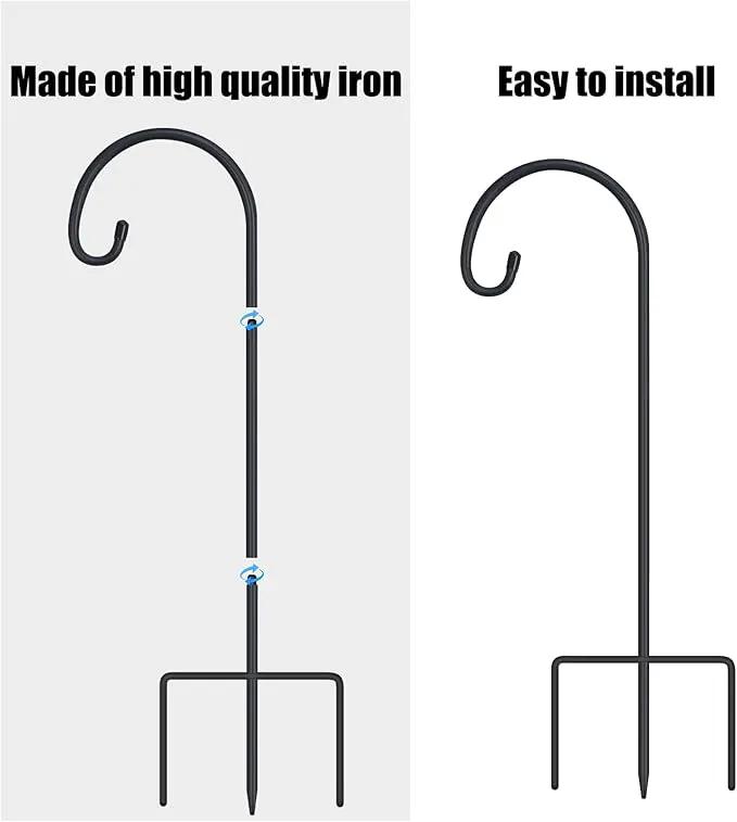 FEED GARDEN Adjustable 32 Inch Small Shepherd Hooks for Outdoor, Garden Hooks for Lanterns, Shepard Hooks for Hanging Plants, Bird Feeders, Solar Lights, Mason Jars, Weddings Decor,8 Pack by GreenHaven Gardens