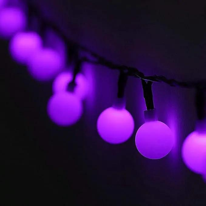 Globe Ball Fairy Lights, 50 LEDs 23ft/7M Solar Led Globe String Lights Waterproof with Two Lighting Modes for Garden Outdoor Party Christmas Decoration (Purple) by GreenHaven Gardens