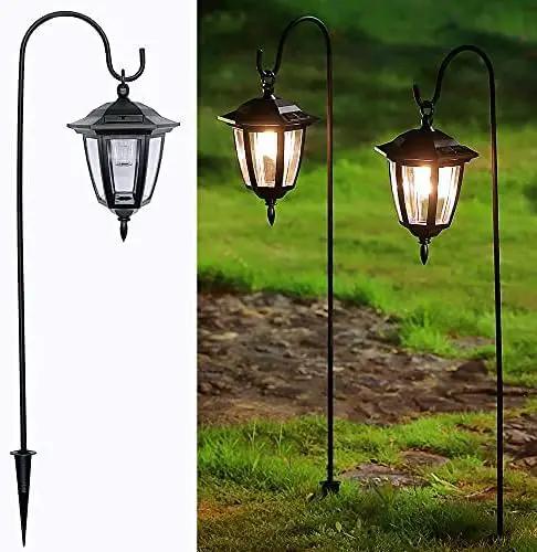 MAGGIFT 34 Inch Hanging Solar Lights, Decorative Garden Lanterns with 2 Shepherd Hooks, Solar Powered Coach Lights, Warm White LED Outdoor Lighting for Landscape, Yard, Pathway and Patio, 2 Pack by GreenHaven Gardens