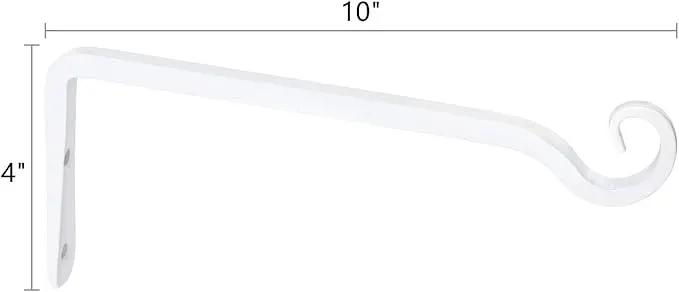 Mkono Hanging Plant Bracket 10 inch Metal Wall Plant Hook Decorative Plant Hanger for Bird Feeders, Planters, Lanterns, Wind Chimes, Home Decor Indoor Outdoor 2 Pack, White by GreenHaven Gardens