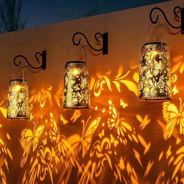 Solar Lanterns Outdoor Butterfly Garden Metal Hanging Light for Yard Patio Backyard Porch Pathway Decor Women Grandma Gifts by GreenHaven Gardens
