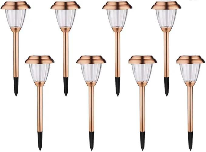 Solar Lights Outdoor - 8 Pack Copper Garden Walkway Lights Solar Powered Waterproof for Garden, Lawn, Yard, Pathway by GreenHaven Gardens