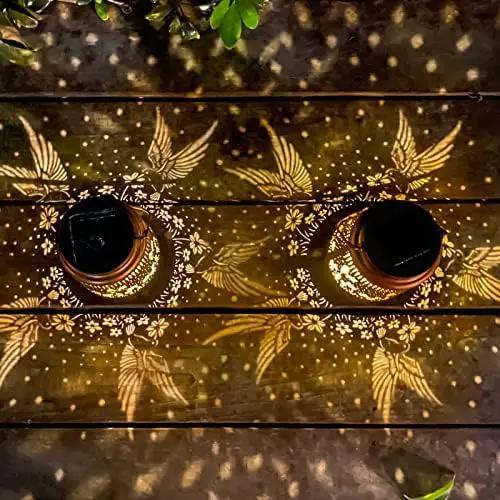 Hummingbird Solar Lantern Outdoor Hanging, Metal Bird Decor Waterproof LED Decorative Light for Garden Patio Yard Lawn Backyard Front Porch, Christmas Thanksgiving Birthday Gifts for Women Mom Grandma by GreenHaven Gardens