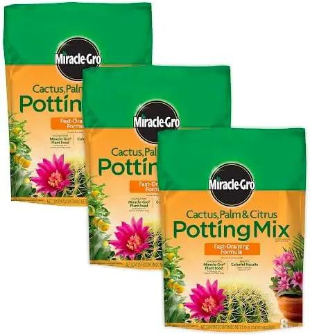 Miracle-Gro Cactus, Palm & Citrus Potting Mix, 8 qt. (3-Pack) by GreenHaven Gardens