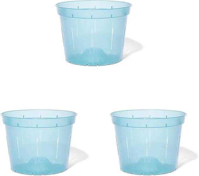 rePotme Orchid Pot - 8 inch Slotted Orchid Pots with Holes - 3 Pack (Blue Sapphire) by GreenHaven Gardens