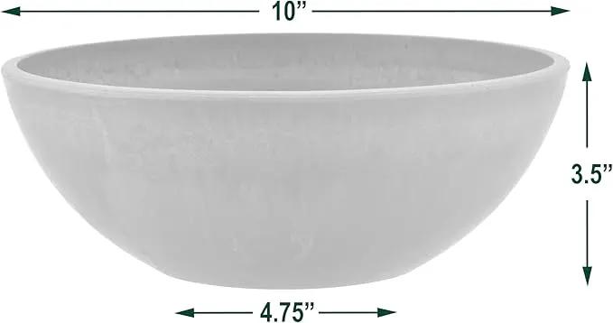 PSW Pot Collection Shallow Garden Bowl Low Planter for Succulents, Bonsai, Fairy Gardens, Herbs, 10-inch, Terra Cotta Color (Pack of 2) by GreenHaven Gardens