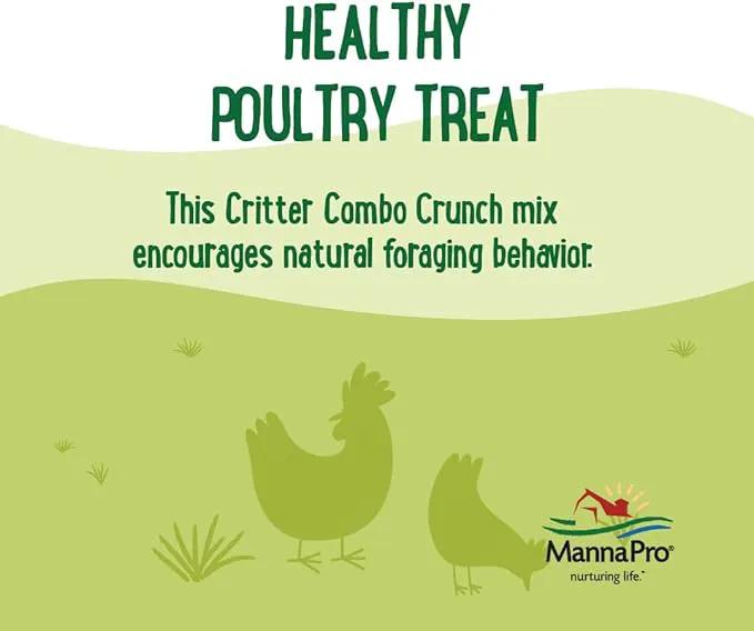 Manna Pro Farmhouse Favorites Critter Combo Crunch Bug Jug – Engaging Poultry Treat – Blend of Black Solider Fly Larvae, Mealworms & Shrimp – Great Source of Protein – Encourages Foraging – 25oz by GreenHaven Gardens