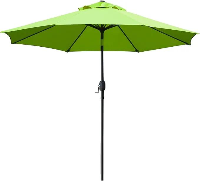 Sunnyglade 9' Patio Umbrella Outdoor Table Umbrella with 8 Sturdy Ribs (Grass Green) by GreenHaven Gardens