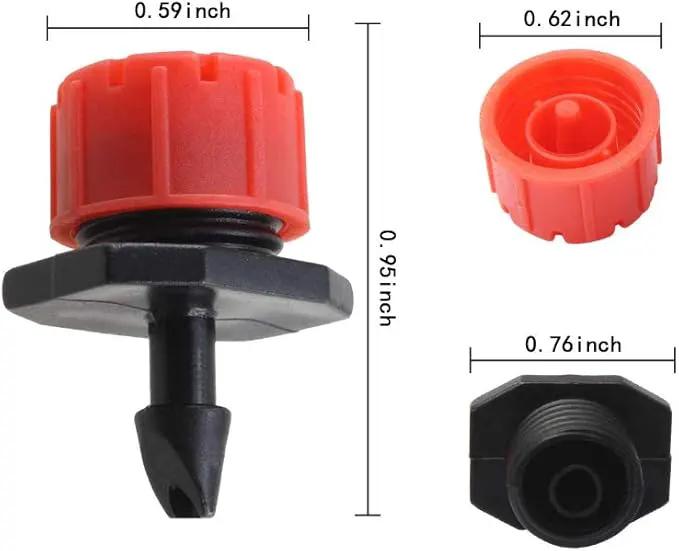 Drip Irrigation Kit Adjustable Drip Irrigation Dripper, Drip Irrigation Tee Rod Connector, Lawn and Herb Garden Irrigation Hose Fitting Sprinkler Irrigation System / 50 Pairs(Black+ Red) by GreenHaven Gardens